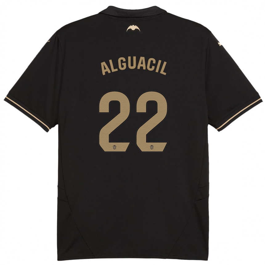 Kids Football Ainhoa Alguacil #22 Black Away Jersey 2024/25 T-Shirt Nz