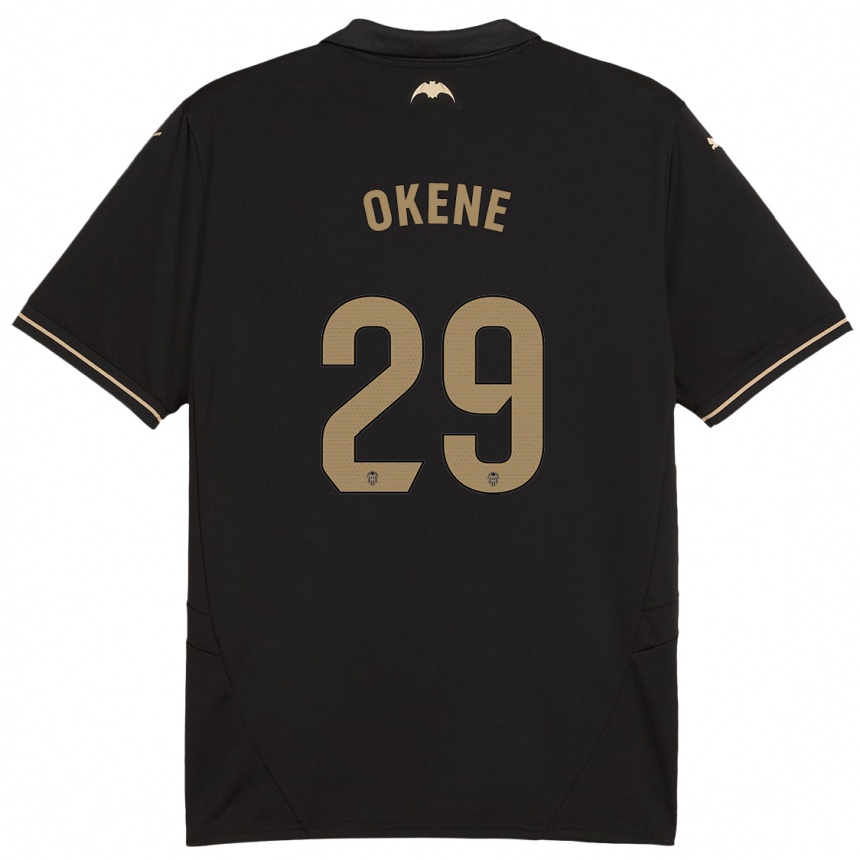 Kids Football Andrea Okene #29 Black Away Jersey 2024/25 T-Shirt Nz