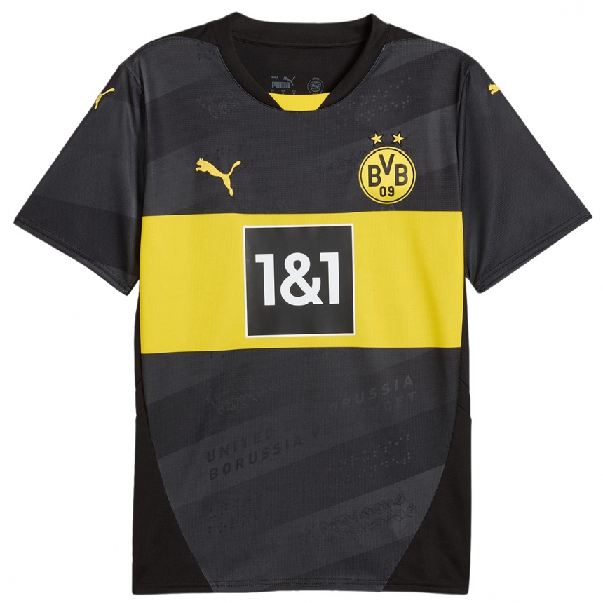 Kids Football Gutierrez Bermejo Jennifer #19 Black Yellow Away Jersey 2024/25 T-Shirt Nz