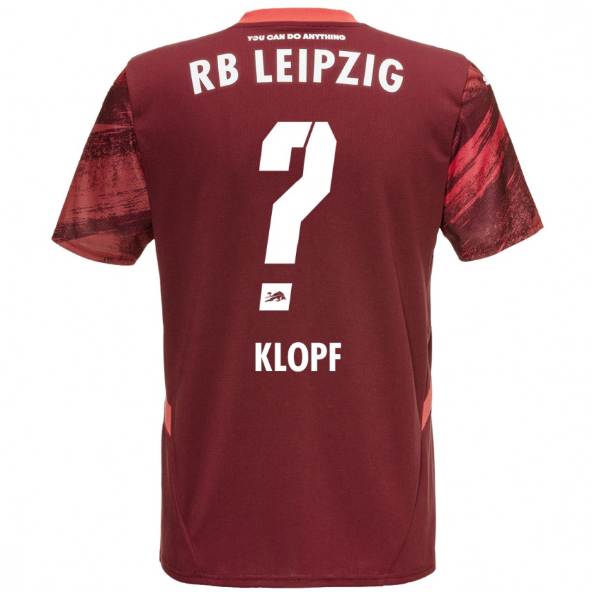 Kids Football Oskar Klopf #0 Burgundy Away Jersey 2024/25 T-Shirt Nz