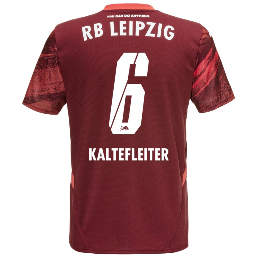 Kids Football Benno Kaltefleiter #6 Burgundy Away Jersey 2024/25 T-Shirt Nz