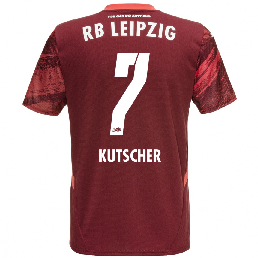 Kids Football Matthes Kutscher #7 Burgundy Away Jersey 2024/25 T-Shirt Nz