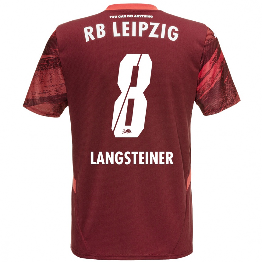 Kids Football Toni Langsteiner #8 Burgundy Away Jersey 2024/25 T-Shirt Nz