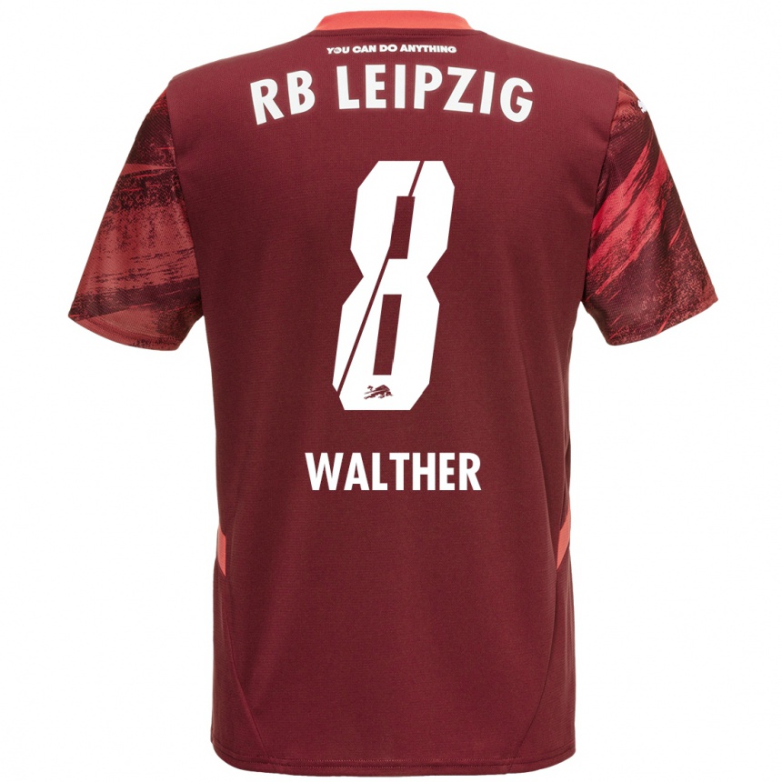 Kids Football Kofi Walther #8 Burgundy Away Jersey 2024/25 T-Shirt Nz