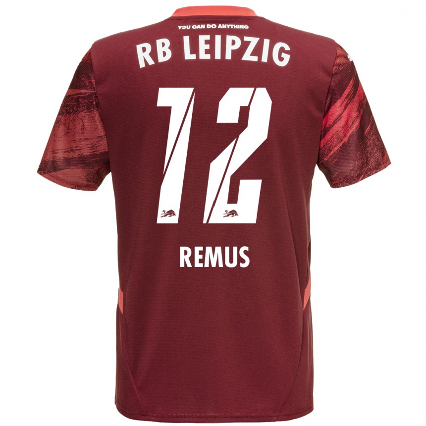 Kids Football Niklas Remus #12 Burgundy Away Jersey 2024/25 T-Shirt Nz