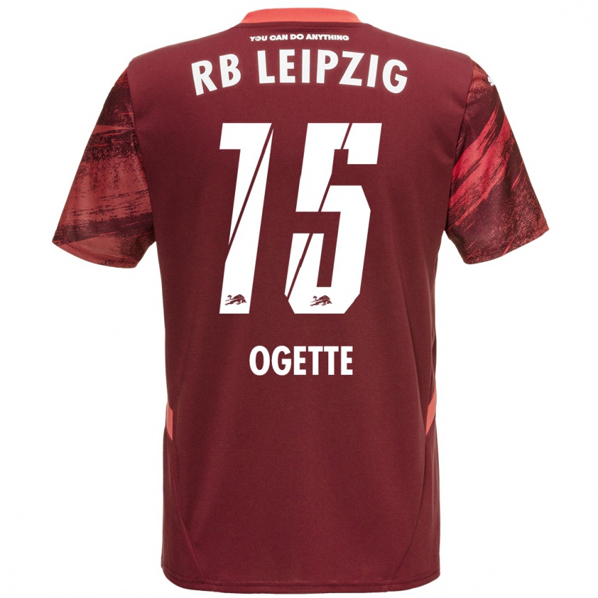 Kids Football Israel Ogette #15 Burgundy Away Jersey 2024/25 T-Shirt Nz