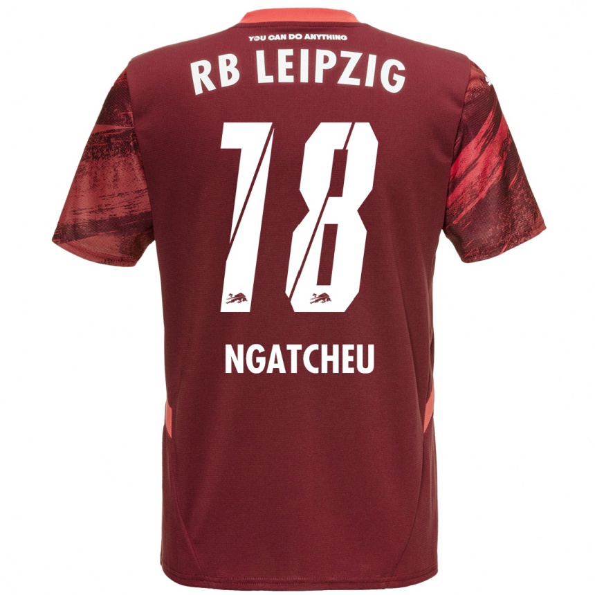 Kids Football Yohan Ngatcheu #18 Burgundy Away Jersey 2024/25 T-Shirt Nz