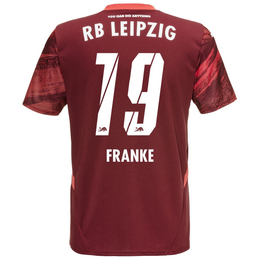 Kids Football Lenny Franke #19 Burgundy Away Jersey 2024/25 T-Shirt Nz