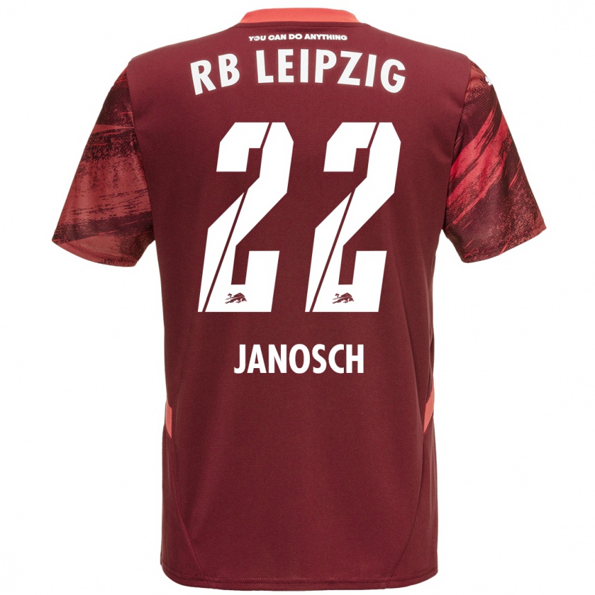 Kids Football Luca Janosch #22 Burgundy Away Jersey 2024/25 T-Shirt Nz