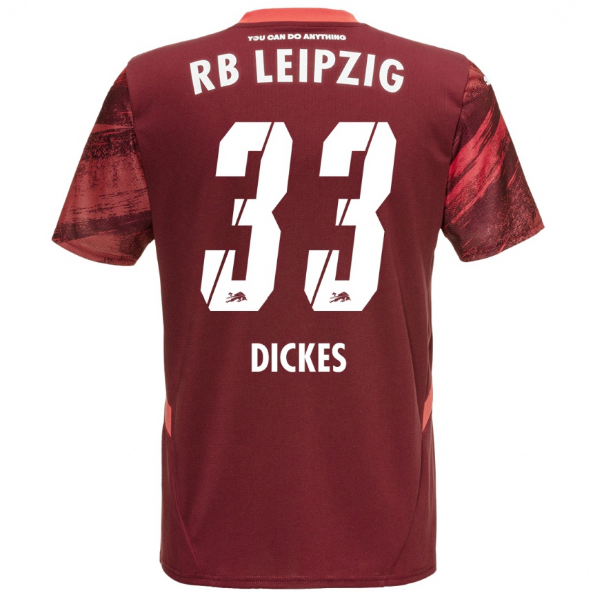 Kids Football Fernando Dickes #33 Burgundy Away Jersey 2024/25 T-Shirt Nz