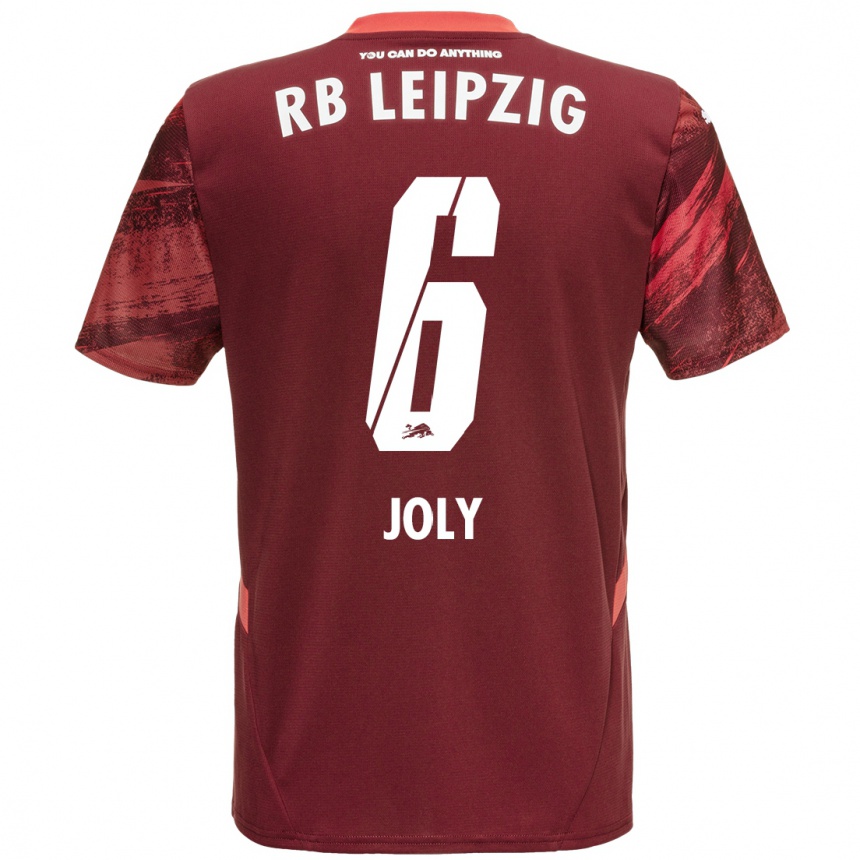 Kids Football Lou-Ann Joly #6 Burgundy Away Jersey 2024/25 T-Shirt Nz