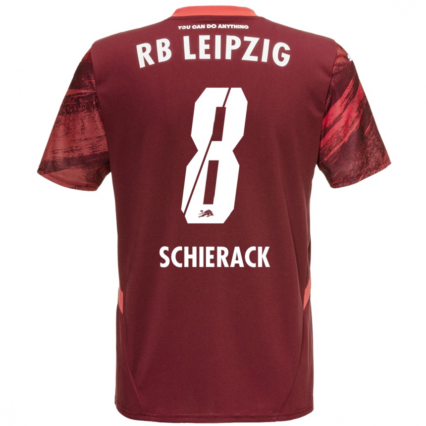 Kids Football Simon Schierack #8 Burgundy Away Jersey 2024/25 T-Shirt Nz