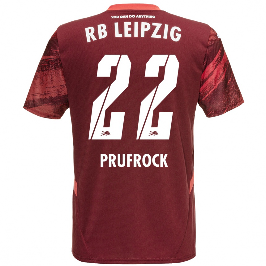 Kids Football Silas Prüfrock #22 Burgundy Away Jersey 2024/25 T-Shirt Nz