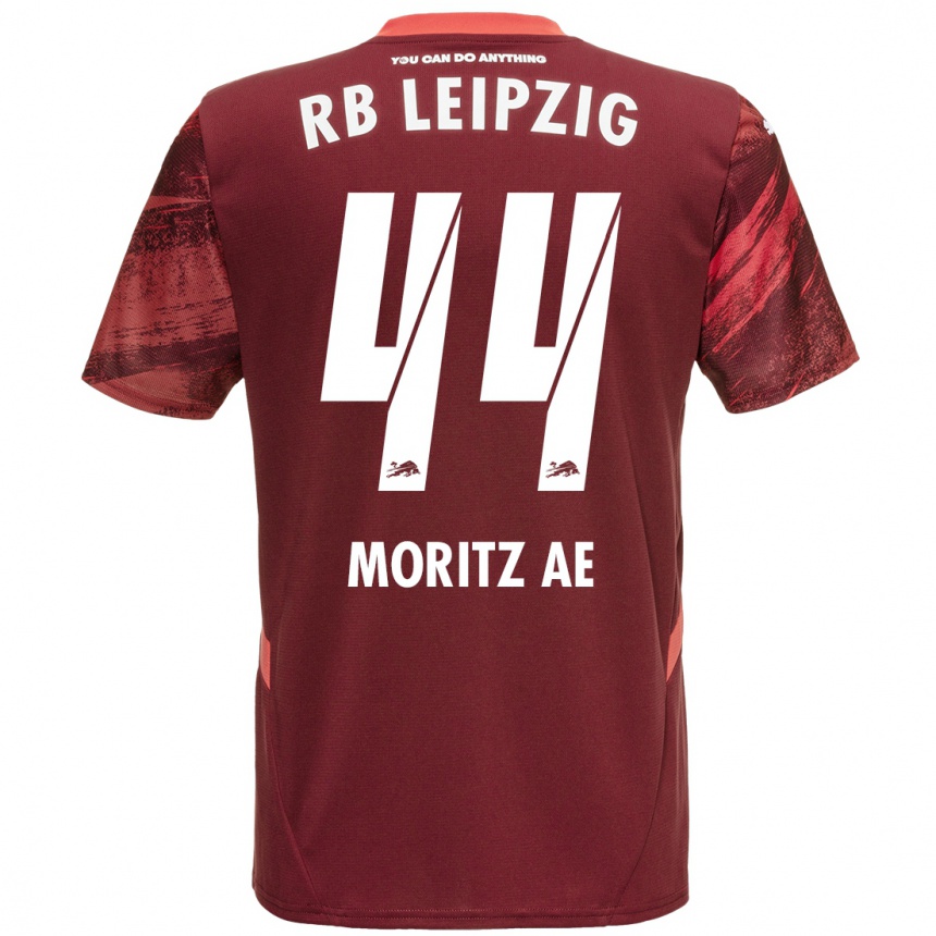 Kids Football Moritz Aé #44 Burgundy Away Jersey 2024/25 T-Shirt Nz