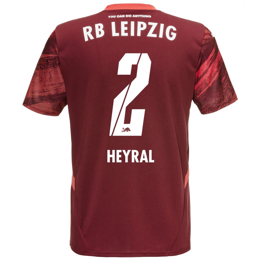 Kids Football Neo Heyral #2 Burgundy Away Jersey 2024/25 T-Shirt Nz