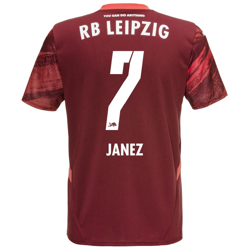 Kids Football Korina Lara Janež #7 Burgundy Away Jersey 2024/25 T-Shirt Nz