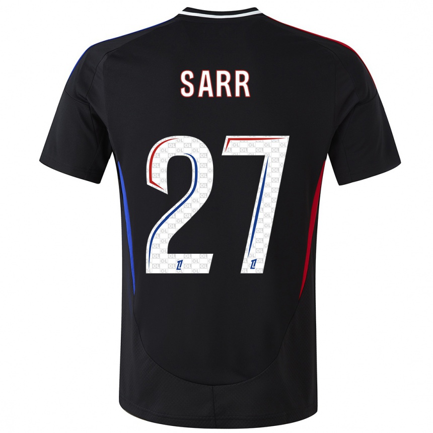 Kids Football Amin Sarr #27 Black Away Jersey 2024/25 T-Shirt Nz