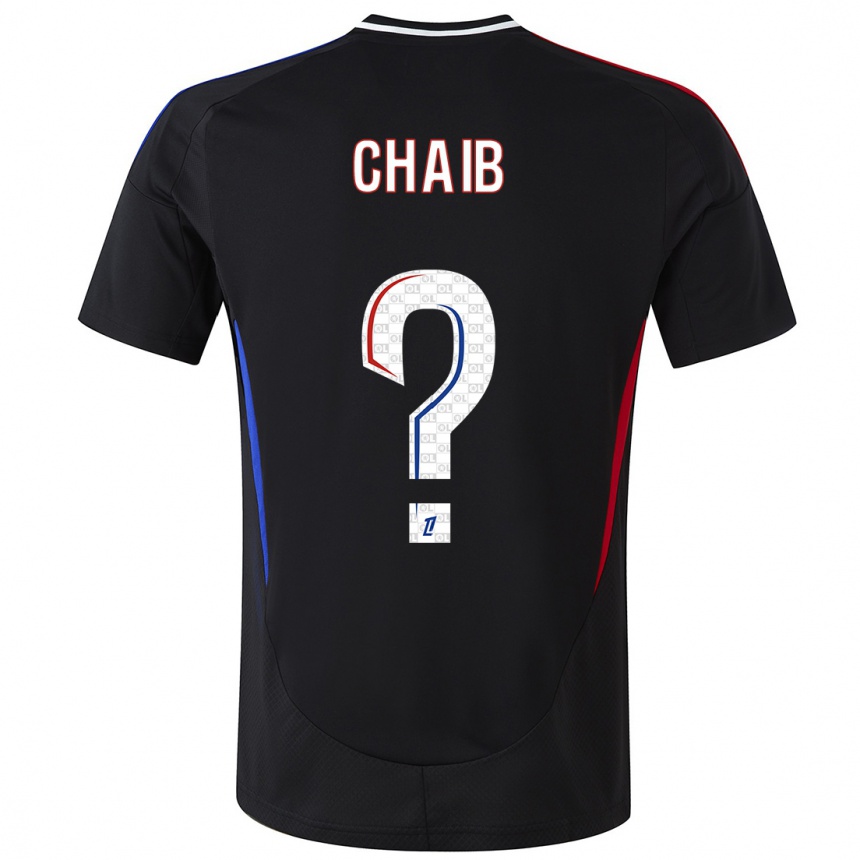 Kids Football Yacine Chaib #0 Black Away Jersey 2024/25 T-Shirt Nz