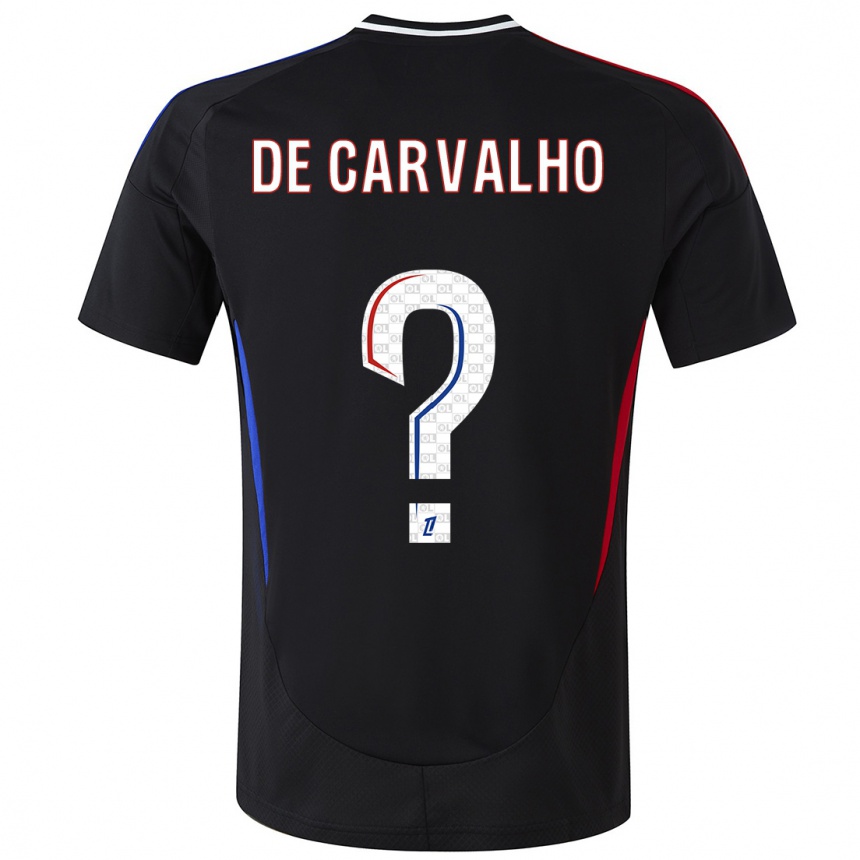 Kids Football Mathys De Carvalho #0 Black Away Jersey 2024/25 T-Shirt Nz