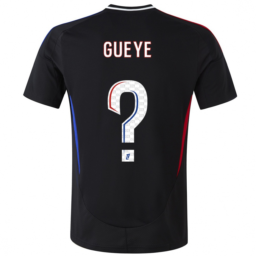 Kids Football Thiema Gueye #0 Black Away Jersey 2024/25 T-Shirt Nz