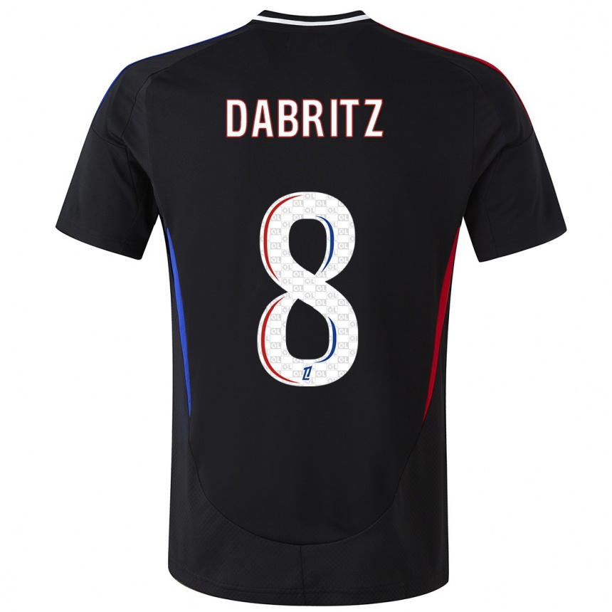 Kids Football Sara Däbritz #8 Black Away Jersey 2024/25 T-Shirt Nz