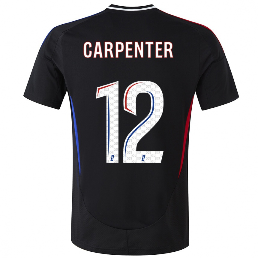 Kids Football Ellie Carpenter #12 Black Away Jersey 2024/25 T-Shirt Nz