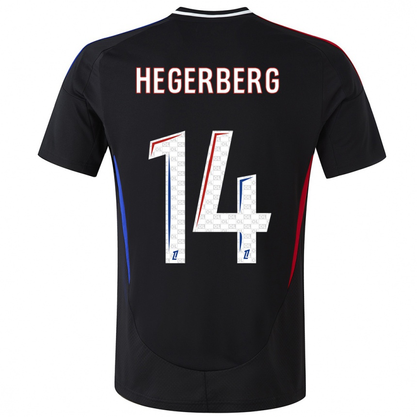 Kids Football Ada Hegerberg #14 Black Away Jersey 2024/25 T-Shirt Nz