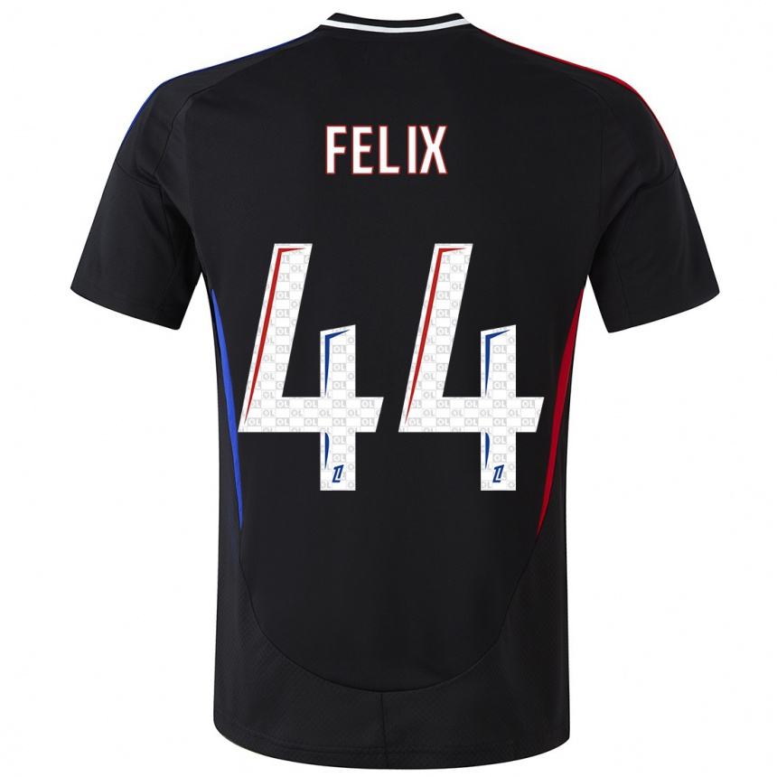 Kids Football Marley Felix #44 Black Away Jersey 2024/25 T-Shirt Nz