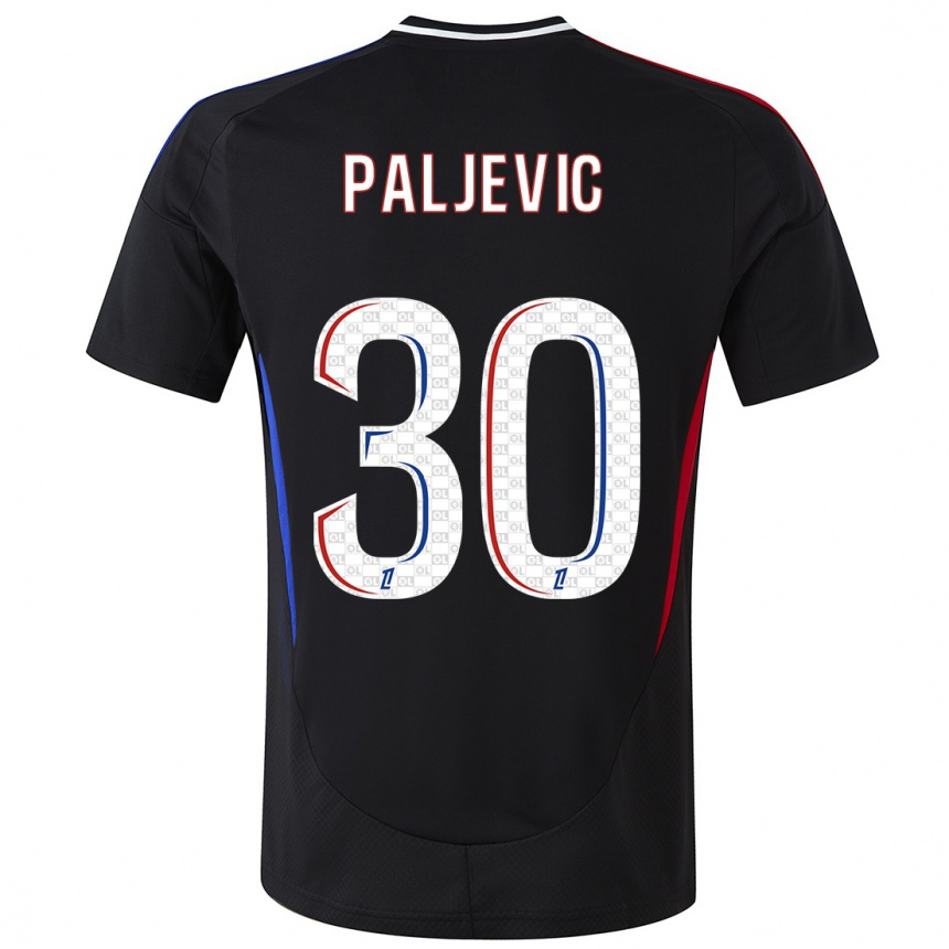 Kids Football Alyssia Paljevic #30 Black Away Jersey 2024/25 T-Shirt Nz