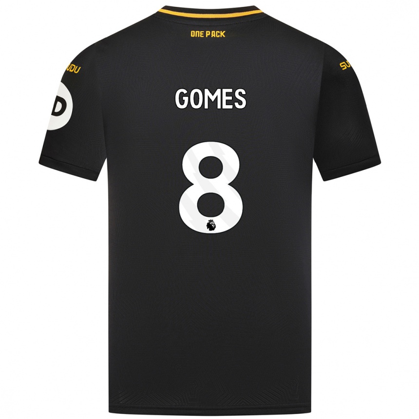 Kids Football João Gomes #8 Black Away Jersey 2024/25 T-Shirt Nz