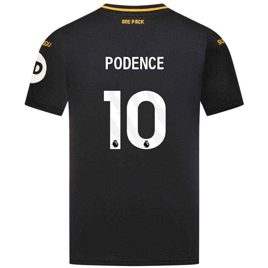 Kids Football Daniel Podence #10 Black Away Jersey 2024/25 T-Shirt Nz