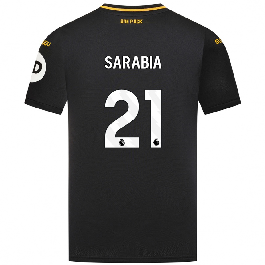 Kids Football Pablo Sarabia #21 Black Away Jersey 2024/25 T-Shirt Nz