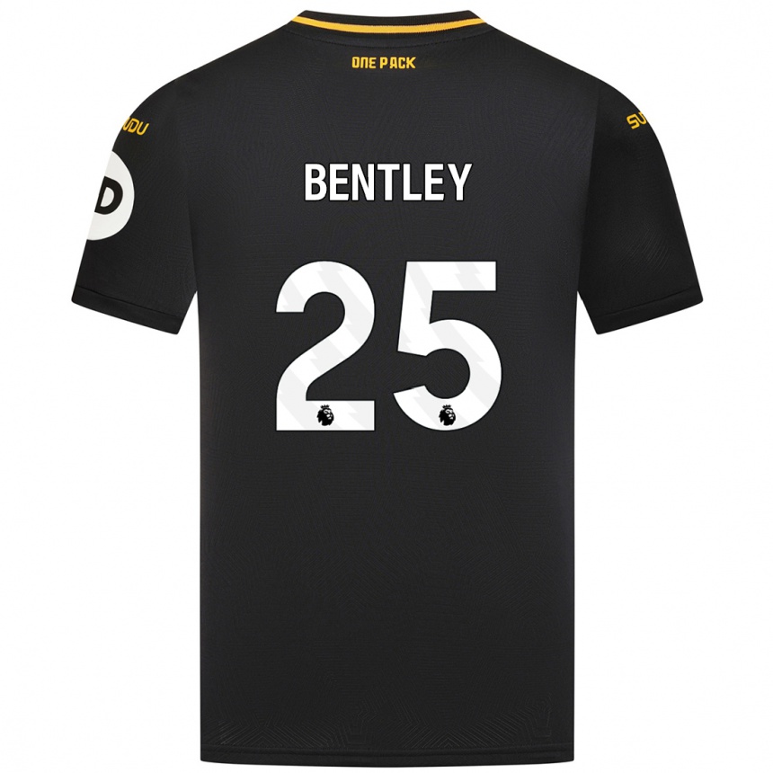 Kids Football Daniel Bentley #25 Black Away Jersey 2024/25 T-Shirt Nz