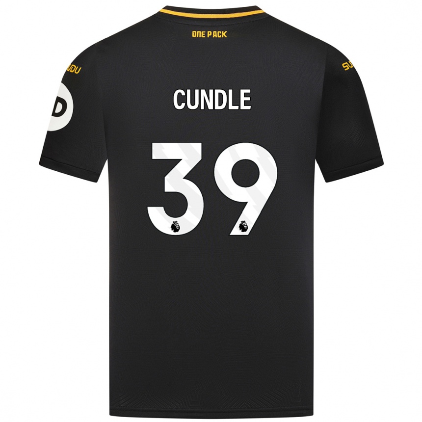 Kids Football Luke Cundle #39 Black Away Jersey 2024/25 T-Shirt Nz