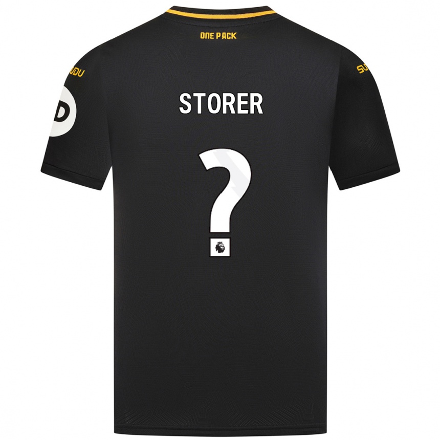 Kids Football James Storer #0 Black Away Jersey 2024/25 T-Shirt Nz