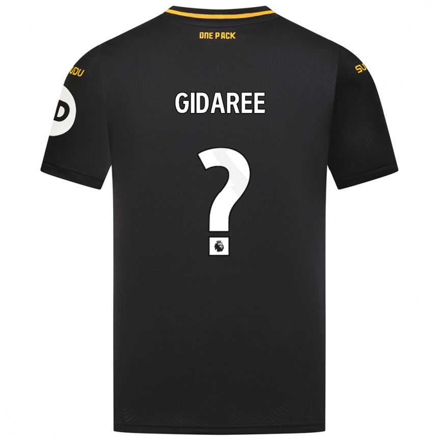 Kids Football Josh Gidaree #0 Black Away Jersey 2024/25 T-Shirt Nz