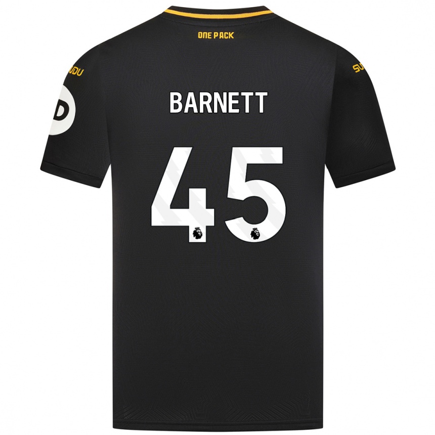 Kids Football Ty Barnett #45 Black Away Jersey 2024/25 T-Shirt Nz