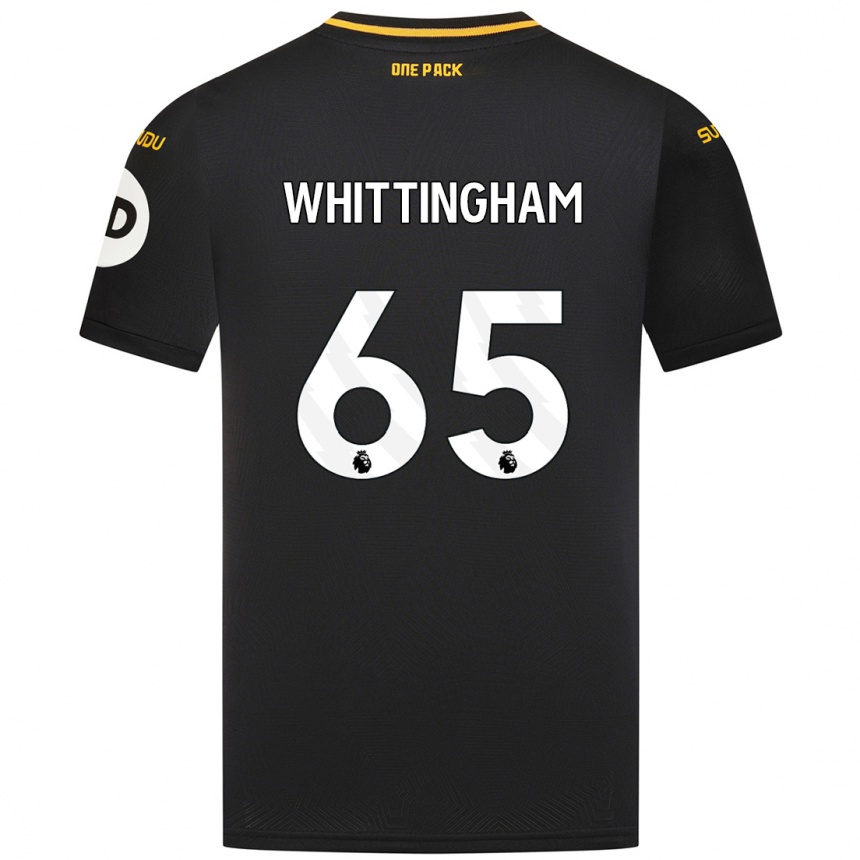 Kids Football Matthew Whittingham #65 Black Away Jersey 2024/25 T-Shirt Nz