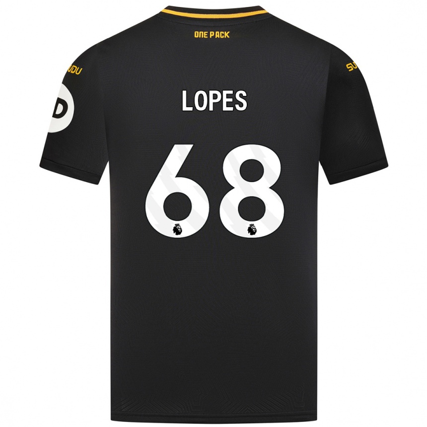 Kids Football Leo Lopes #68 Black Away Jersey 2024/25 T-Shirt Nz