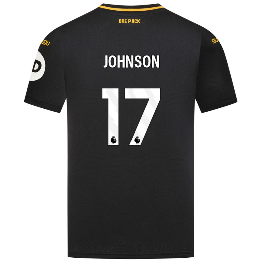 Kids Football Katie Johnson #17 Black Away Jersey 2024/25 T-Shirt Nz