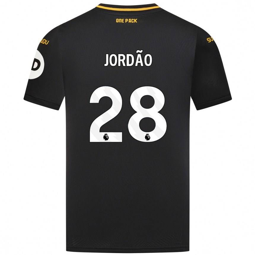 Kids Football Bruno Jordão #28 Black Away Jersey 2024/25 T-Shirt Nz