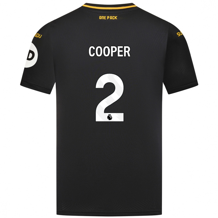 Kids Football Laura Cooper #2 Black Away Jersey 2024/25 T-Shirt Nz