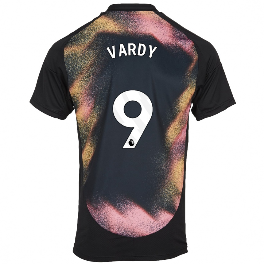 Kids Football Jamie Vardy #9 Black White Away Jersey 2024/25 T-Shirt Nz