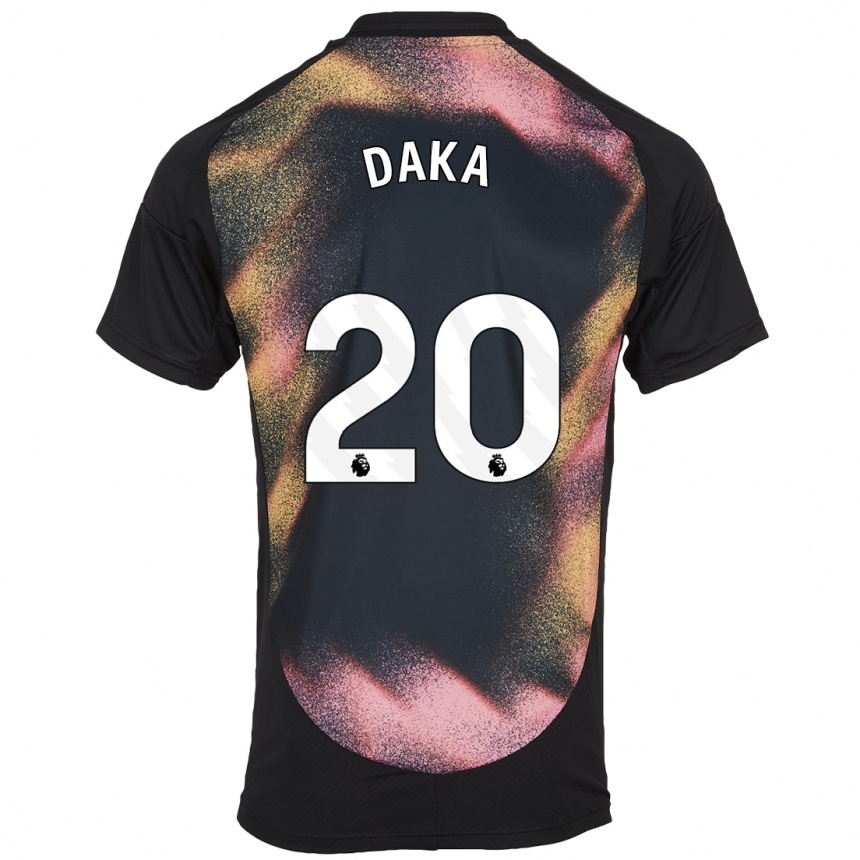 Kids Football Patson Daka #20 Black White Away Jersey 2024/25 T-Shirt Nz