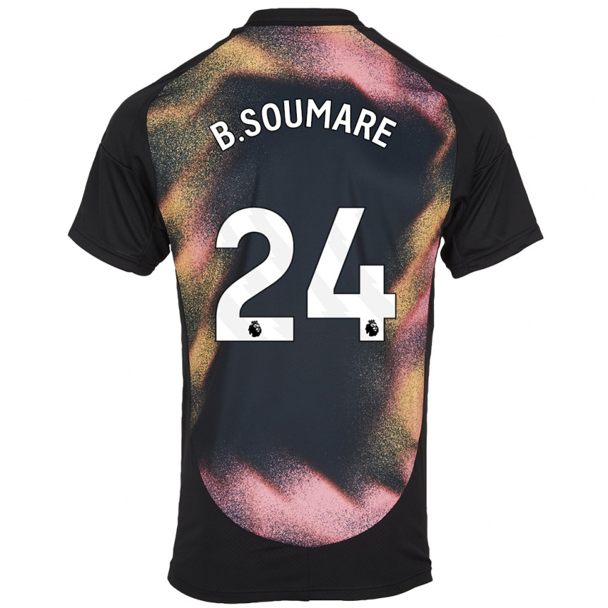 Kids Football Boubakary Soumaré #24 Black White Away Jersey 2024/25 T-Shirt Nz