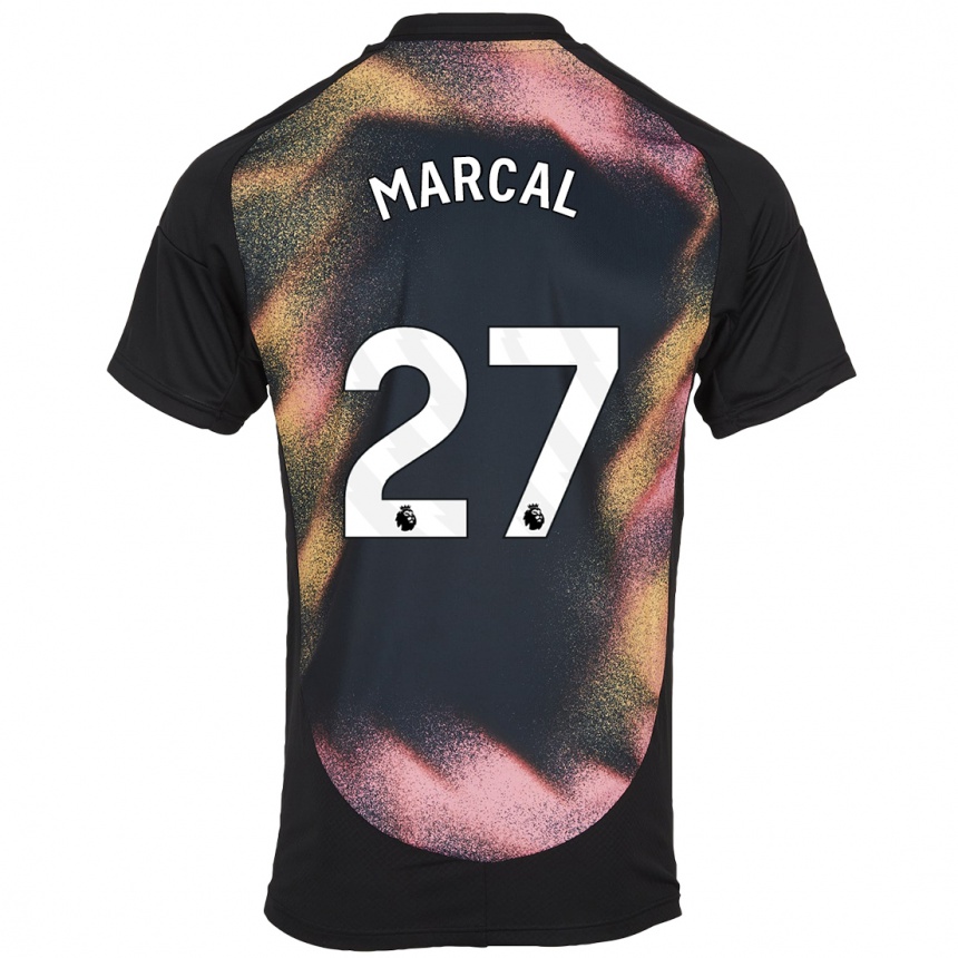 Kids Football Wanya Marçal #27 Black White Away Jersey 2024/25 T-Shirt Nz