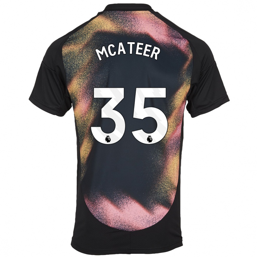 Kids Football Kasey Mcateer #35 Black White Away Jersey 2024/25 T-Shirt Nz