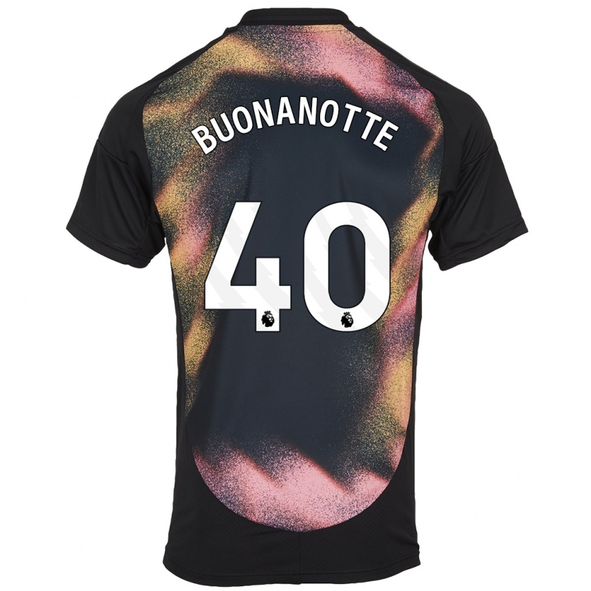 Kids Football Facundo Buonanotte #40 Black White Away Jersey 2024/25 T-Shirt Nz