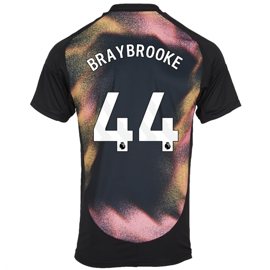 Kids Football Sammy Braybrooke #44 Black White Away Jersey 2024/25 T-Shirt Nz