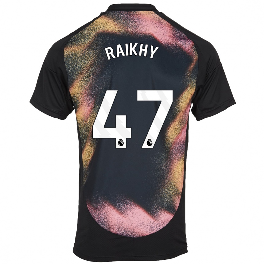 Kids Football Arjan Raikhy #47 Black White Away Jersey 2024/25 T-Shirt Nz